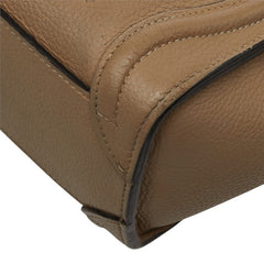セリーヌ ラゲージ ナノショッパー ハンドバッグ 2WAY ショルダーバッグ ベージュ レザー レディース CELINE 中古