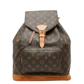 ルイ ヴィトン モノグラム モンスリGM リュック バックパック M51135 ブラウン PVC レザー レディース LOUIS VUITTON 中古