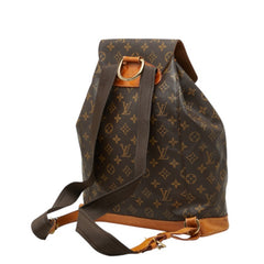 ルイ ヴィトン モノグラム モンスリGM リュック バックパック M51135 ブラウン PVC レザー レディース LOUIS VUITTON 中古