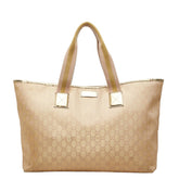 グッチ GGキャンバス トートバッグ 267474 ベージュ ゴールド キャンバス レザー レディース GUCCI 中古