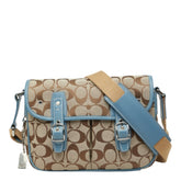 コーチ シグネチャー 斜め掛け ショルダーバッグ 6849 ベージュ ブルー キャンバス レザー レディース COACH 中古