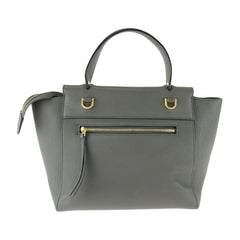 セリーヌ ベルトバック ハンドバッグ ショルダーバッグ 2WAY グレー レザー レディース CELINE 中古