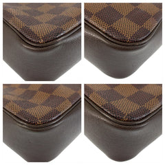 ルイ ヴィトン ダミエ トゥルース メイクアップ ハンドバッグ アクセサリーポーチ N51982 ブラウン PVC レディース LOUIS VUITTON 中古