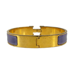 エルメス アネモネ クリックH バングル ブレスレット パープル エナメル メタル レディース HERMES 中古