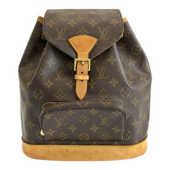 ルイ ヴィトン モノグラム モンスリMM リュックサック バックパック M51136 ブラウン PVC レザー レディース LOUIS VUITTON 中古