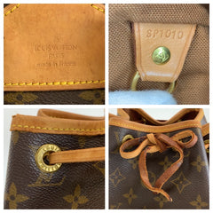 ルイ ヴィトン モノグラム モンスリMM リュックサック バックパック M51136 ブラウン PVC レザー レディース LOUIS VUITTON 中古