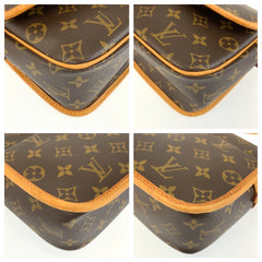 ルイ ヴィトン モノグラム ソローニュ ショルダーバッグ メッセンジャーバッグ M42250 ブラウン PVC レザー レディース LOUIS VUITTON 中古