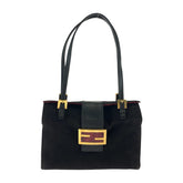 フェンディ マンマ ハンドバッグ ブラック 黒 スウェード レディース FENDI 中古