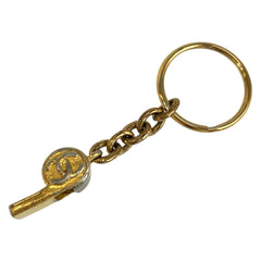 シャネル ココマーク ホイッスル キーホルダー キーリング ゴールド メッキ レディース CHANEL 中古