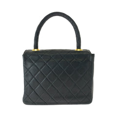 シャネル マトラッセ ココマーク ターンロック ハンドバッグ ブラック 黒 ラムスキン レディース CHANEL 中古