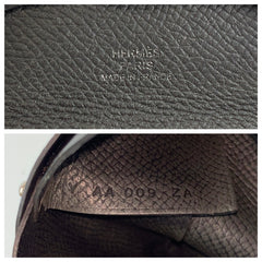 エルメス バスティア コインケース 小銭入れ 男女兼用 ブラック 黒 ヴォーエプソン レディース HERMES 中古
