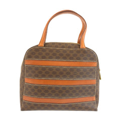 セリーヌ マカダム ハンドバッグ ブラウン PVC レザー レディース CELINE 中古