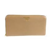 プラダ サフィアーノ 長財布 ロングウォレット ベージュ レザー レディース PRADA 中古