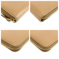 プラダ サフィアーノ 長財布 ロングウォレット ベージュ レザー レディース PRADA 中古