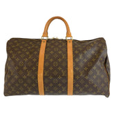 ルイ ヴィトン モノグラム キーポル50 ボストンバッグ 男女兼用 M41426 ブラウン PVC レザー レディース LOUIS VUITTON 中古