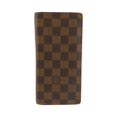 ルイ ヴィトン ダミエ ポルトフォイユブラザ 長財布 ロングウォレット N60017 ブラウン PVC メンズ LOUIS VUITTON 中古