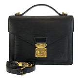 ルイ ヴィトン エピ モンソー ハンドバッグ ショルダーバッグ 2way M52122 ブラック 黒 レザー メンズ LOUIS VUITTON 中古