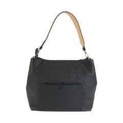 エム シー エム ヴィセトス ショルダーバッグ ハンドバッグ ブラック ベージュ レザー レディース MCM 中古
