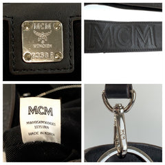 エム シー エム ヴィセトス ショルダーバッグ ハンドバッグ ブラック ベージュ レザー レディース MCM 中古