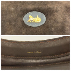 セリーヌ 馬車金具 トートバッグ ハンドバッグ ブラウン スウェード レディース CELINE 中古