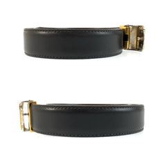 カルティエ ベルト ブラック 黒 レザー メタル メンズ CARTIER 中古