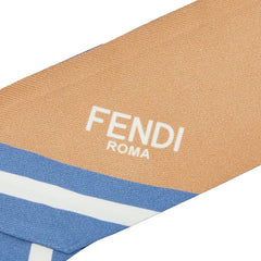 フェンディ ラッピー スカーフ ブルー系 シルク レディース FENDI 中古