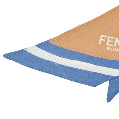 フェンディ ラッピー スカーフ ブルー系 シルク レディース FENDI 中古