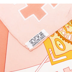エルメス カレ90 La mecanique des idees アイディアの構造 スカーフ 大判スカーフ ピンク シルク レディース HERMES 中古