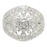 ダイヤモンド Pt900 プラチナ ダイヤ1.00ct デザインリング リング 指輪 レディース 10号 中古