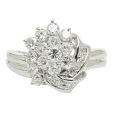 ダイヤモンド Pt850 プラチナ ダイヤ1.00ct フラワーモチーフ リング 指輪 レディース 13.5号 中古