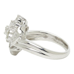 ダイヤモンド Pt850 プラチナ ダイヤ1.00ct フラワーモチーフ リング 指輪 レディース 13.5号 中古