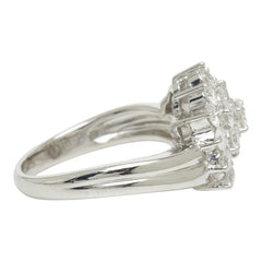 ダイヤモンド Pt850 プラチナ ダイヤ1.00ct フラワーモチーフ リング 指輪 レディース 13.5号 中古