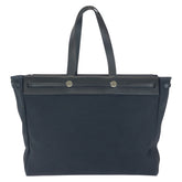 エルメス エールバッグ カバス GM トートバッグ ブルーインディゴ ネイビー トワルオフィシエ ボックスカーフ レディース HERMES 中古