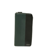 プラダ サフィアーノ オーガナイザー ラウンドファスナー 長財布 ウォレット ダークグリーン レザー ユニセックス PRADA 中古