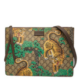 グッチ GGスプリーム ベンガルタイガー クラッチバッグ 2WAY ショルダーバッグ 429004 ベージュ マルチカラー レザー レディース GUCCI 中古