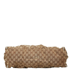グッチ GGキャンバス アビー ハンドバッグ 189835 ベージュ ホワイト キャンバス レザー レディース GUCCI 中古