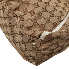 グッチ GGキャンバス アビー ハンドバッグ 189835 ベージュ ホワイト キャンバス レザー レディース GUCCI 中古