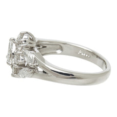 ダイヤモンド Pt900 プラチナ ダイヤ1.00ct フラワーモチーフ リング 指輪 レディース 9号 中古