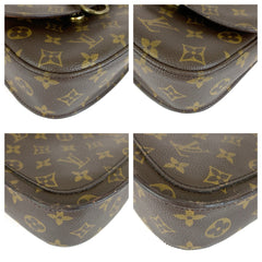 ルイ ヴィトン モノグラム サンクルー MM ショルダーバッグ ポシェット M51243 ブラウン PVC レザー レディース LOUIS VUITTON 中古