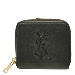 サンローラン シェブレッテ 二つ折り財布 352906 ブラック レザー レディース SAINT LAURENT 中古