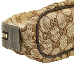 グッチ バンブー コスメポーチ アクセサリーポーチ 246175 ベージュ キャンバス レザー レディース GUCCI 中古