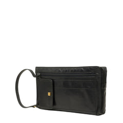 ロエベ アナグラム ポーチ セカンドバッグ ブラック レザー レディース LOEWE 中古