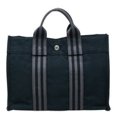 エルメス フールトゥ PM トートバッグ ブラック シルバー金具 キャンバス レディース HERMES 中古