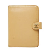 シャネル ココマーク 手帳カバー ベージュ レザー レディース CHANEL 中古