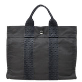 エルメス エールライン PM トートバッグ グレー シルバー金具 キャンバス レディース HERMES 中古