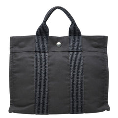 エルメス エールライン PM トートバッグ グレー シルバー金具 キャンバス レディース HERMES 中古