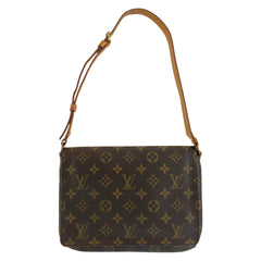 ルイ ヴィトン モノグラム ミュゼットタンゴ ショート ショルダーバッグ M51257 ブラウン PVC レザー レディース LOUIS VUITTON 中古