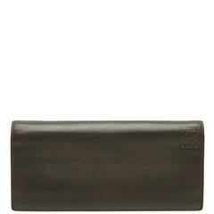 ロエベ アナグラム 長財布 ダークブラウン レザー メンズ LOEWE 中古