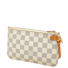 ルイ ヴィトン ダミエアズール ネヴァーフル 付属ポーチ ホワイト PVC レザー レディース LOUIS VUITTON 中古