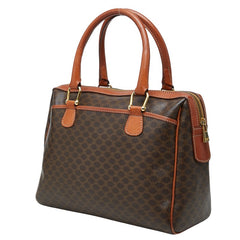 セリーヌ マカダム ハンドバッグ ブラウン PVC レザー レディース CELINE 中古